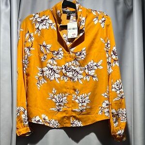Forever 21 Floral Yellow Blouse